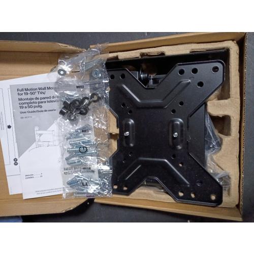 Best Buy Essentials™ - Full Motion TV Wall Mount for Most 19–50 TVs - Black