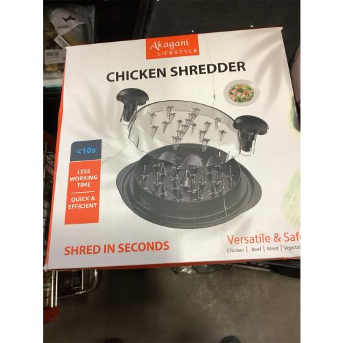 Chicken Shredder with Detachable Plate,Large Meat Shredder Tool Twist with Transparent Lid&Brush,Visible Meat Shredder Machine, Strong Anti-Slip Strip,Ergonomic Handle, BPA Free (Black)