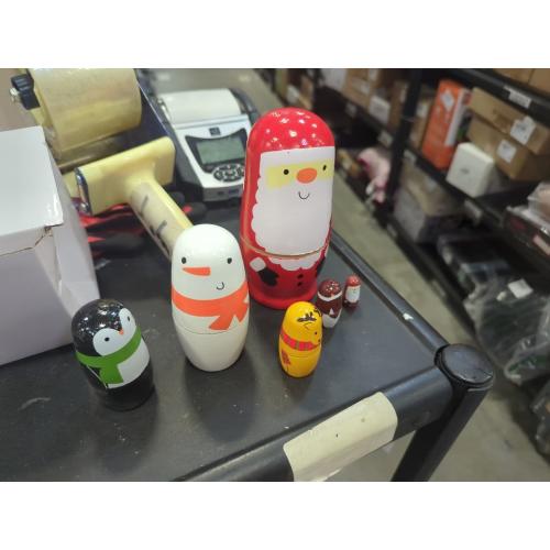 Tphon Cute Nesting Dolls Matryoshka Doll Russian Handmade Wooden Dolls Cartoon Pattern Nesting Doll Toy Stacking Doll Set for Kids Birthday