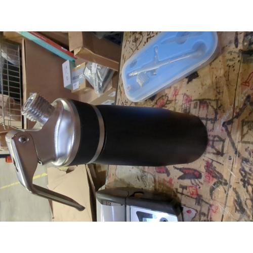 Professional Aluminum Whipped Cream Dispenser - 500 mL/1 Pint,Whipped Cream Maker Canister with 5 Decorating Nozzles & Cleaning Brush - Need To Use N2O Chargers (Not Included) (Black, 500ml)