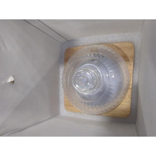 Light Brown Wood and Glass Essential Oil Diffuser with Glass Reservoir & Wood Base, 200ml Ultrasonic Lock Color Timer Auto-Off 7 Color Light Aroma Glass Dome Diffuser for Home Office Bedroom Yoga