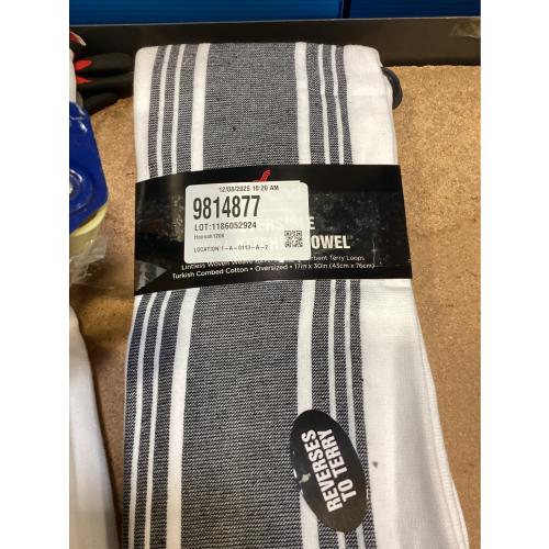 All-Clad Striped Dual Kitchen Towel in Black 3 pack