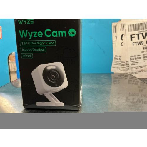 WYZE Cam v4 (Latest Model), 2.5K AI Security Camera, Indoor/Outdoor Cameras for Home Security, Baby Monitor & Pet Camera, Vibrant Color Night Vision, No Subscription Required, Free Expert Help