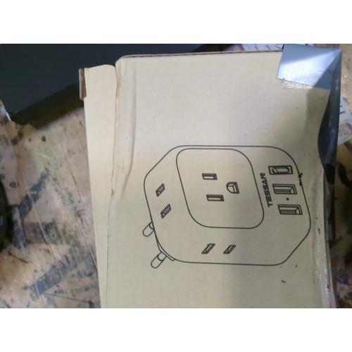 TESSAN Switzerland Travel Plug Adapter, Type J Switzerland Power Adapter with 4 Outlets 3 USB (2 USB-C), Swiss Plug for US to Rwanda Jordan Liechtenstein Madagascar, Travel Essentials