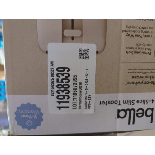 Bella 4-Slice Slim Toaster 35246 - Tan/Beige - No Size