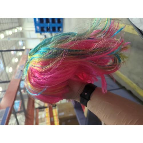 KOLIGHT Fashion Colorful Short Straight Halloween Wigs Women Girls Replacement Cosplay Costume Hair Wigs with Cap Comb (Fucsia)