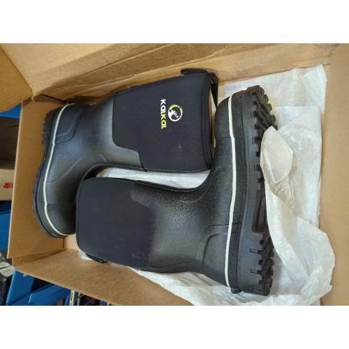Size 9-10 Kalkal Steel Toe Rubber Boots For Men, Waterproof Rubber Work Boots With Steel Shank, Puncture-Proof Safey Composite Toe Hunting Boots for Farming, Gardening, Fishing, Outdoor Work