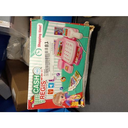 Cash Register Toy, Music Lights Early Learning Features with Set for Kids Plastic Durable Safe Educational Grocery Store Accessories Blue ?