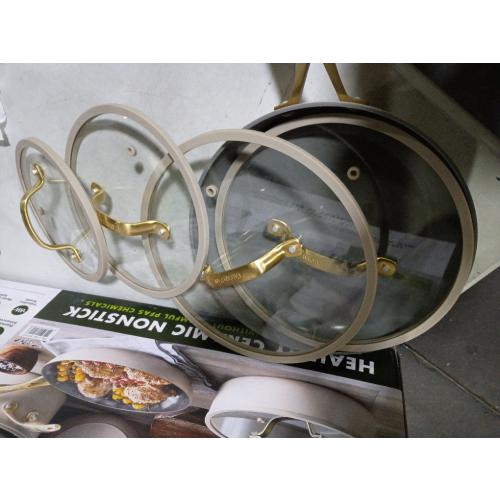 GreenPan Jewel Pro 11-Piece Cookware Set Hard Anodized Nonstick Taupe - CLEAN