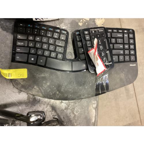 dirty, needs cleaning, Sculpt Ergonomic Keyboard – Designed by Microsoft – Split Keyset Design, Palm Rest, Contoured Layout, One-Touch Windows Button, AES 128-Bit Encryption, Includes Separate Number Pad – Black