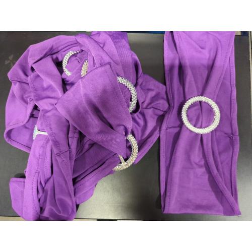 10pcs Stretch Spandex Chair Sashes for Wedding Party Banquet Decoration Elastic Bulk Chair Bands with Buckle Engagement Event Birthday Graduation Meeting (Purple)