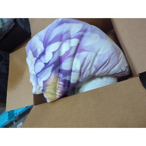 King Size Bed Floral Comforter Sets for Women Soft Lightweight 1 piece Flower Bedding Set All Season(Purple, King)