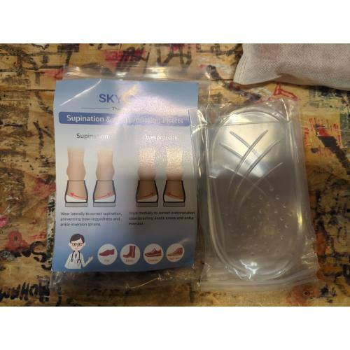 2 Pairs Wonderwin 3 Layers Adjustable Heel Wedge Inserts for Supination & Pronation Correction - Silicone Medial & Lateral Heel Insoles for Bow Legs, Knee Pain, Foot Alignment(Small)