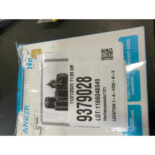 Anker - Nano Power Bank with Built-in Foldable USB-C Connector - Black