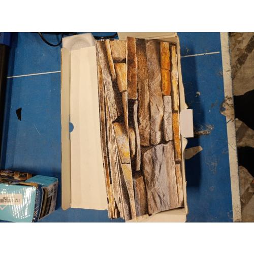 100-Pieces Thick PVC Subway Tile,4x 8 Peel and Stick Backsplash Wall Tiles,Retro Faux Stone Self-Adhesive Backsplash for Kitchen,Bathroom,Living Rooms,Fireplace,RV(11.11 Sq. Ft. Coverage)