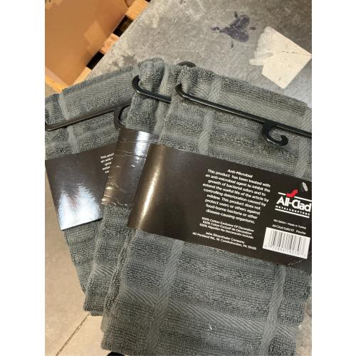 3- packs All-Clad Solid Kitchen Towel: Highly Absorbent, Super Soft Long Lasting - 100% Cotton, 17x30 Tea Towel for Cleaning & Drying Dishes, Pans, Glassware, or Countertops, (1-Pack), Pewter