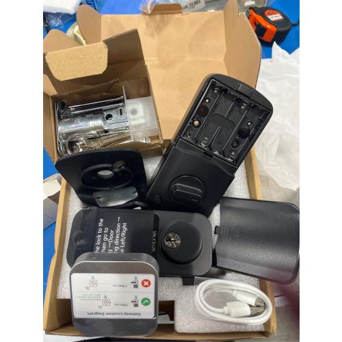 Smart Locks WiFi Deadbolt: SMONET Fingerprint Front Door Lock Keyless Entry with Keypad Electronic Digital Deadbolt Alexa Gateway Remote Control, Bluetooth APP KeyFob Code Auto-Lock for Home, Black