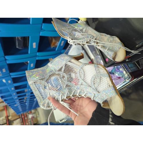 Size 8.5 Minishion Sexy Dance Heels for Women Mesh Party Eveing Ankle Sandals Boots