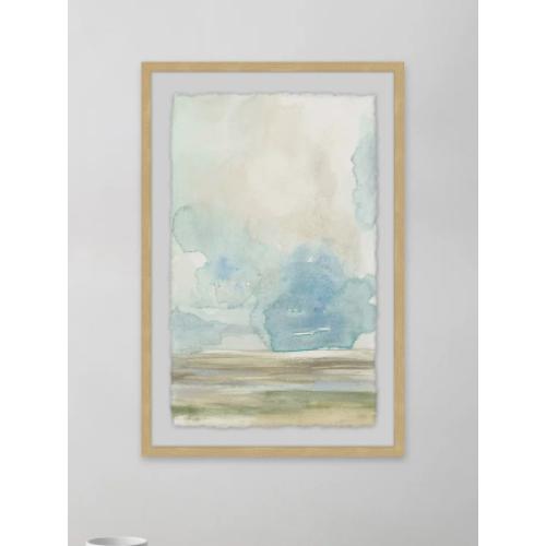 'Clouds over the Marsh II' Framed Watercolor Painting Print