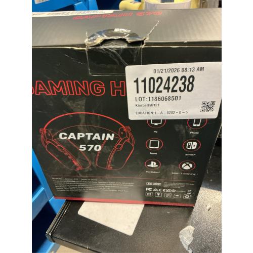 Gonbouyoku Wireless Gaming Headset, 2.4GHz USB Gaming Headphones for PS5, PS4, PC, Fortnite, Switch, Mac with Bluetooth 5.3, 60H Battery, ENC Noise Canceling Microphone, Gamer Headphones, Red