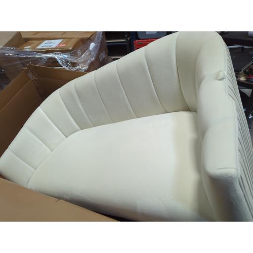 Beige Loveseat With Gold Legs