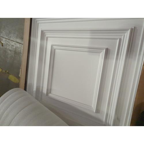 24 pcs 2ft x 2ft Drop Ceiling Tiles, PVC Ceiling Panel White, Waterproof, Washable and Fire-Rated - Reusable - High-Grade PVC to Prevent Breakage (96 sq. ft./Box)