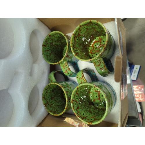 Coffee Mugs Set of 4,12 Oz Coffee Cups Ceramic, Perfect for Office Family Gatherings - Dishwasher and Microwave Safe (4, Green and Blue)