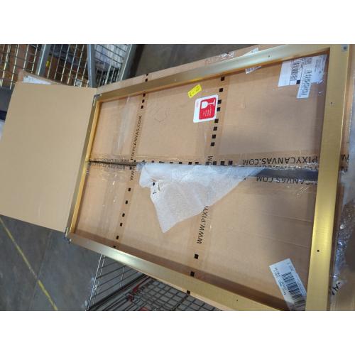 Pixy Canvas 24x36 inch Floater Frame for Canvas Paintings, Wood Panels, Canvas Panels & Stretched Canvas Boards. Floating Frame fits 5/8, 3/4 & max 7/8 Deep Artwork (Brass Gold, 24 x 36 inch)