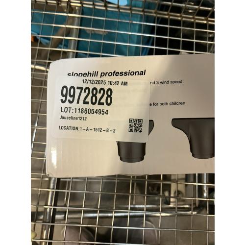 slopehill Professional Ionic Hair Dryer with Diffuser - Lightweight, Compact, Powerful & Fast Salon Blow Dryer with High Speed Brushless Motor for Travel, Women & Men (Ceramic, silver)