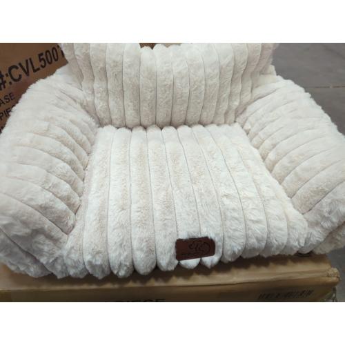 Bedsure Cute Cat Couch for Pets - Fluffy Cat beds with Premium Soft Corduroy Fleece, Fuzzy Cats beds for Indoor Cats with Removable Washable Cover, Supportive Pet Sofa, Cream