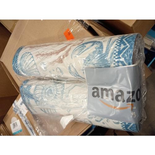 Coastal Rugs for Kitchen Floor, Beach Anti Fatigue Mats for Kitchen Floor Non Slip, 2PCS Rubber Ocean Coral Kitchen Mat, Washable Cushioned Runner Carpet for Sink Laundry 15.7×27.5  15.7×47 3.5mm