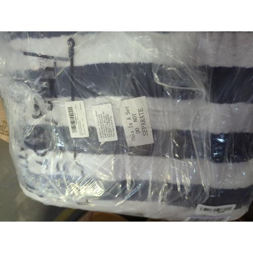 VitalCozy 16 Pcs Cotton Pool Beach Towels Cabana Stripe Oversized Basics Turkish Pool Bath for Hotel Swimming Bathroom Navy Blue and White Stripes