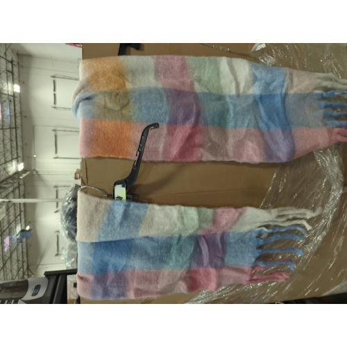Women's Plaid Winter Scarf Soft Large Wraps Shawl Cold Weather Thick Blanket Scarfs with Fringe
