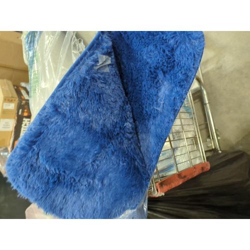 3 Pieces Shaggy Bath Mat Set, Soft Absorbent Plush Microfiber Bathroom Rugs, Non Slip Bath Rugs Royal Blue 3 PCS