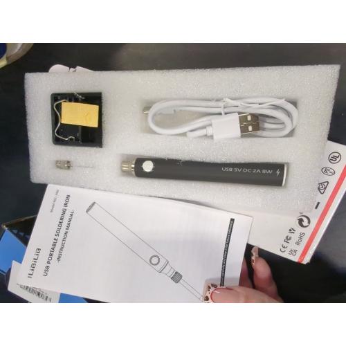 Cordless Soldering Iron Pen With Cap, 3 Speed 2.7V/3.4V/4.2V With Adjustable Temperature And 650MAh Battery Portable For Electronics Repair(black)