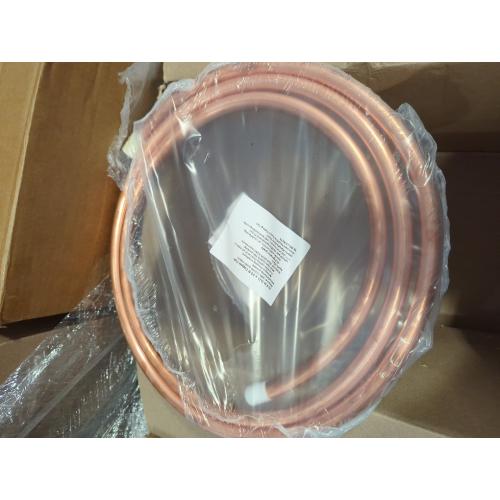 GOORY Copper Tubing 3/8 OD x 0.328 ID x 5 Ft - 99.9% C12200 Pure ACR Tube - ASTM B280 Refrigeration T2 Copper Tube Soft Coil - Round Seamless Tubing for Refrigerator HVAC System Industry DIY
