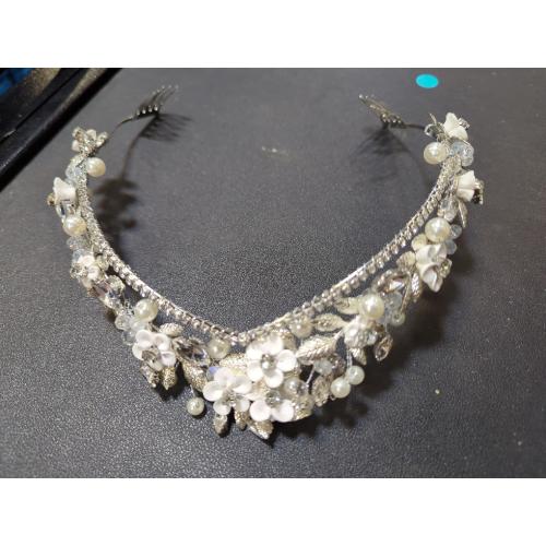 Flower Headband Crystal Wedding Headpiece For Birthday, Princess Teen