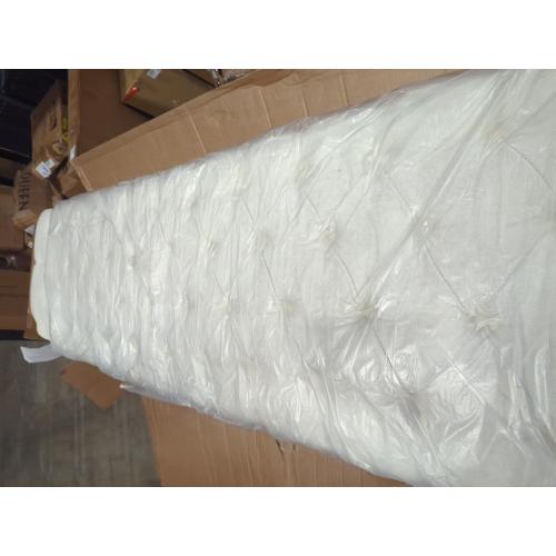 Cream Dulane Chenille / Velvet Upholstered Sleigh King Bed with Scroll Wingback Headboard