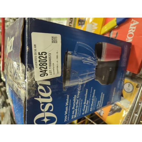 Oster Easy-to-Clean Blender with Dishwasher-Safe Glass Jar with a 20 oz. Blend-n-Go Cup
