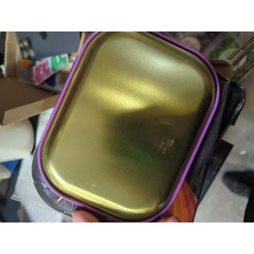roygra Rolling Tray with Magnetic Lid Set, Small Metal Tray with Lid, Cigarette Pre Roll Smoking Accessories, Portable Smell Proof Rolling Trays for Smokers, Home Table Decor, 7 x 5.5 inch - Purple
