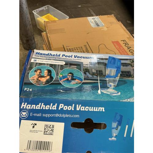 Cordless Pool Vacuum with Telescopic Pole, 18.5 GPM Powerful Suction, 1.5H Supercharge Technology, Handheld Rechargeable Pool Vacuum Cleaner for Above Ground/Inground Pools, Hot Tubs, Spas