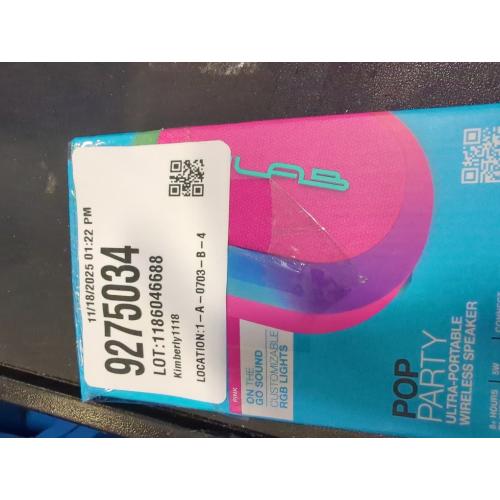 JLab Pop Party Portable Speaker - Pink