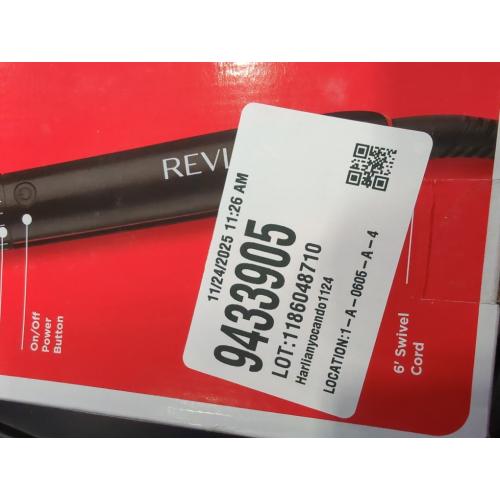 REVLON New and Improved SmoothStay Coconut Oil-Infused Heated Hair Styling Brush | 1” Barrel for Voluminous, Shiny Results (Black/Red)