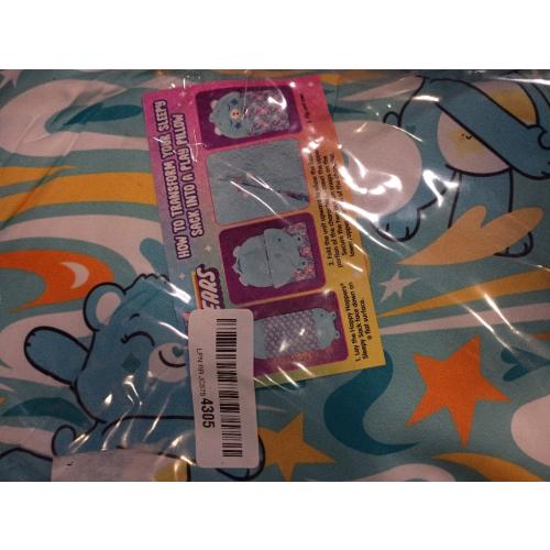 Happy Nappers: Care Bears Sleep Sack Large - Wish Bear - 66 x 30, 2-in-1: Plush Character Opens Into Sleeping Bag, Soft Nap & Play Animal, Kids 3