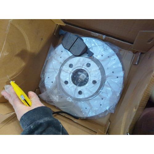 Front Brake Kit Compatible with Select Ford and Volvo Models - Escape 2013-2015/2017, C30, C70, S40, V50|Anti-Rust Geomet Coated Brake Rotors Brake Pads| 11.8in|D1044-7947 & 34364 |Front Rotors