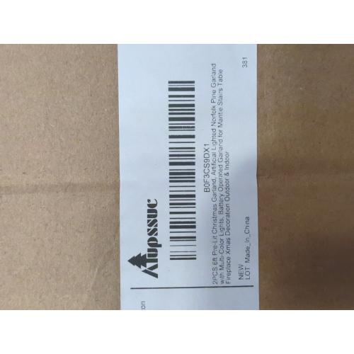 6ft Pre-Lit Christmas Garland, Artificial Lighted Norfolk Pine Garland with Multi-Color Lights, Battery Operated Garland for Mantle Stairs Table Fireplace Xmas Decoration Outdoor & Indoor