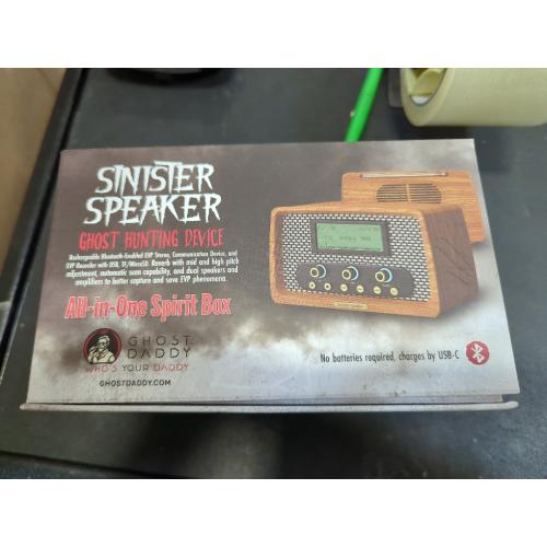 Brown Sinister Speaker - Ghost Hunting Spirit Box Radio | Bluetooth, AM & FM Radio | USB-C Rechargeable | Halloween Gadget | Gothic Home Decor | Spooky Gift