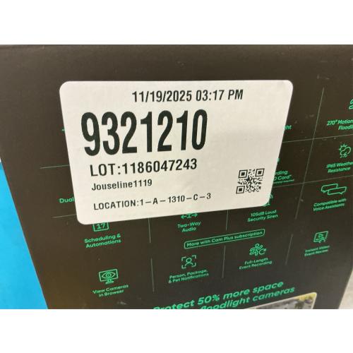 WYZE Floodlight Camera v2, Security Camera Outdoor, 2K HD with Color Night Vision, 2800-Lumen LEDs, 160° Wide View, 105dB Siren, Works with Alexa & Google Assistant, Wired, Free Expert Support