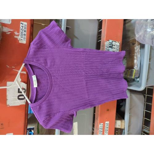 Women Crew Neck Casual Kint T Shirt Solid Short Sleeves Knitted Rib T Shirt Top