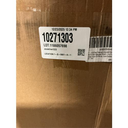 Owlie Baby Gate with Door 66-75 Inch, Extra Wide Stair Gates for Kids Adjustable Wide Dog Pet Gate Stairway Large Baby Gates Pressure Mount for Pets for House Stairway Doorway Black (30.5'' Tall)